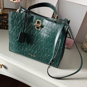 Michael Kors Dark Green purse new never used tags removed